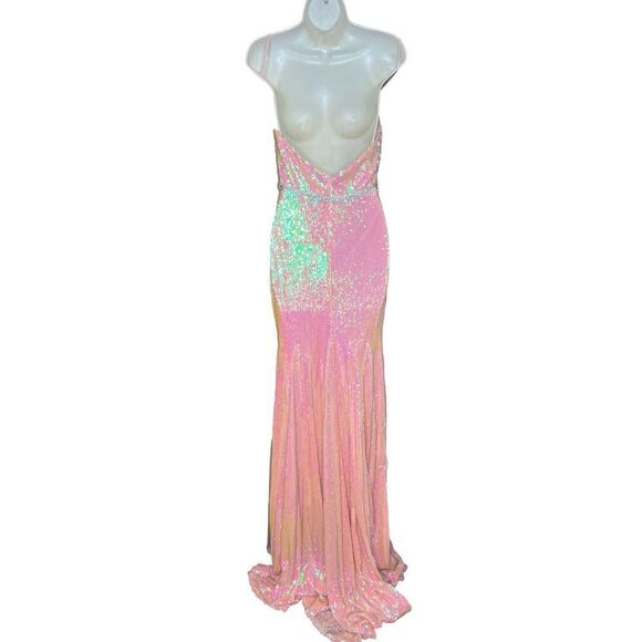 Ieena for Mac Duggal SEQUINED STRAPLESS RHINESTONE BELT GOWN NWT Size 2 - Picture 7 of 11